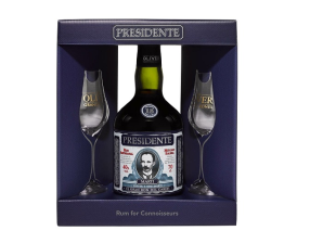 Rum Presidente 15yo 40% 0,7l + 2 skleničky /Dom. rep./