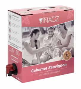 Cabernet Sauvignon 3l rosé polosladké bag in box /Vina.cz/