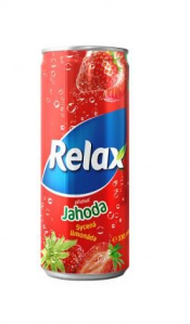 Relax limonáda jahoda 0,33l plech x 12 ks