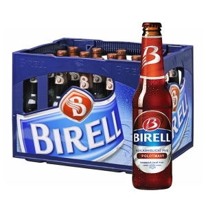 Pivo Birell polotmavé 0,33l sklo x 24 ks