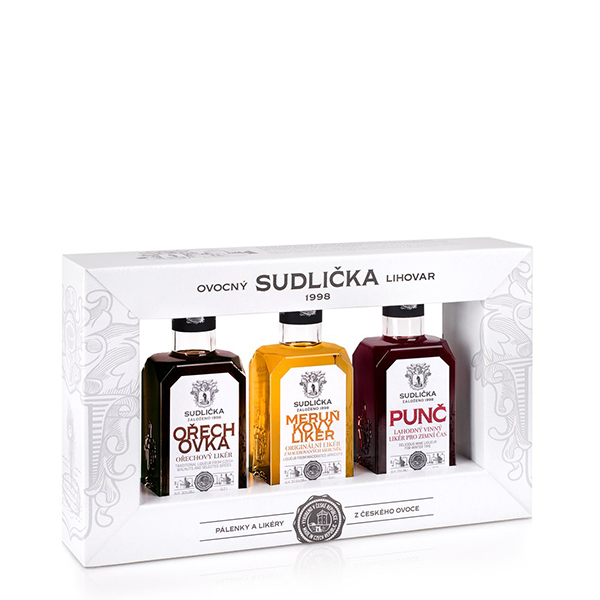 detail Sudličkovy likéry (ořechovka, meruňkový likér, punč) 3x0,2l