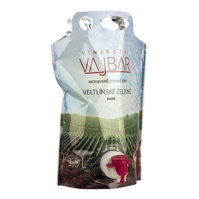 detail Veltlínské zelené suché 1,5l pouch /Vajbar/