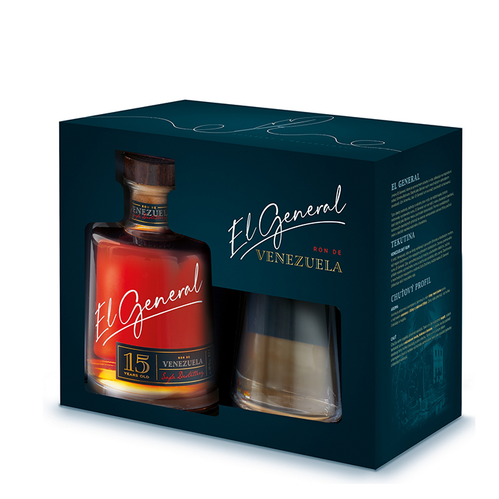 detail Rum El General 40% 0,7l + 1x sklenička