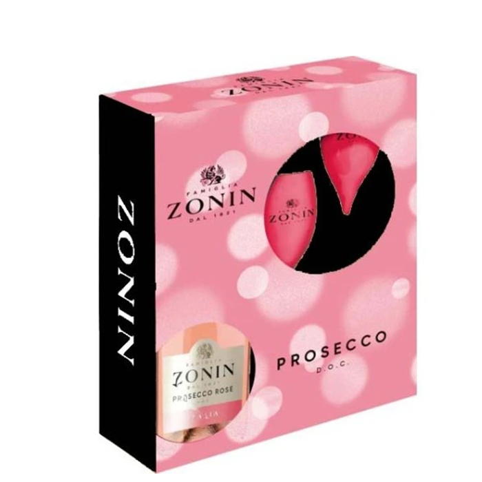 detail Zonin Prosecco Rosé DOC Brut 0,75l + 2 rosé skleničky