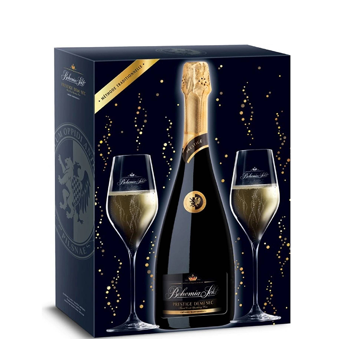 detail Bohemia Sekt Prestige Demi 0,75l + 2 sklenky
