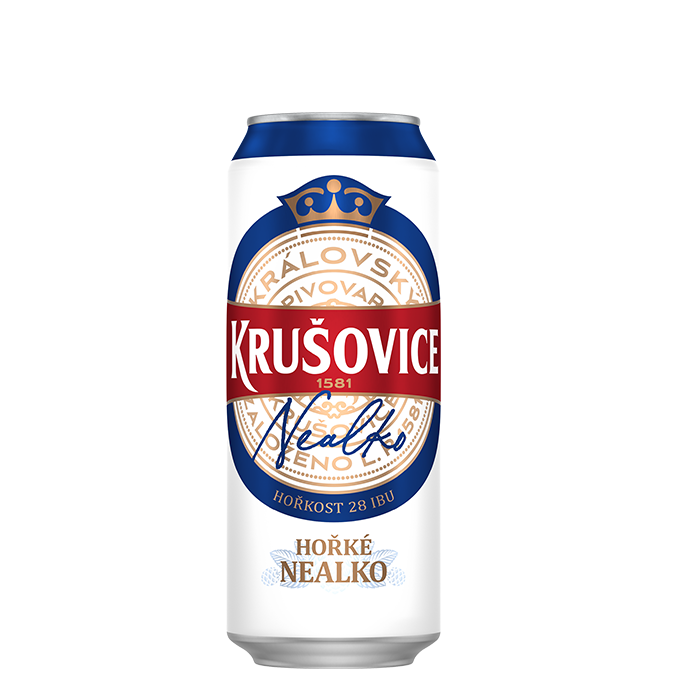detail Krušovice Hořké Nealko 0,5l plech x 4 ks