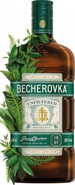 detail Becherovka nefiltrovaná 38% 0,5l