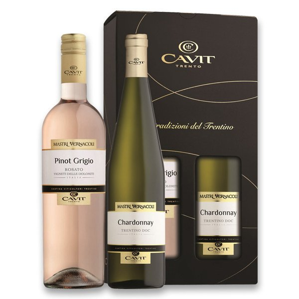 detail Mastri Chardonnay DOC & Pinot Grigio Rosato IGT 0,75l dárkový set