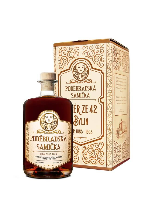 detail Poděbradská samička 35% 0,7l dárková krabička