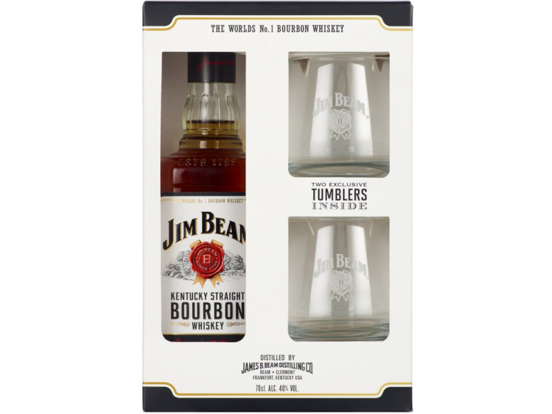 detail Jim Beam 40% 0,7l + 2x sklo