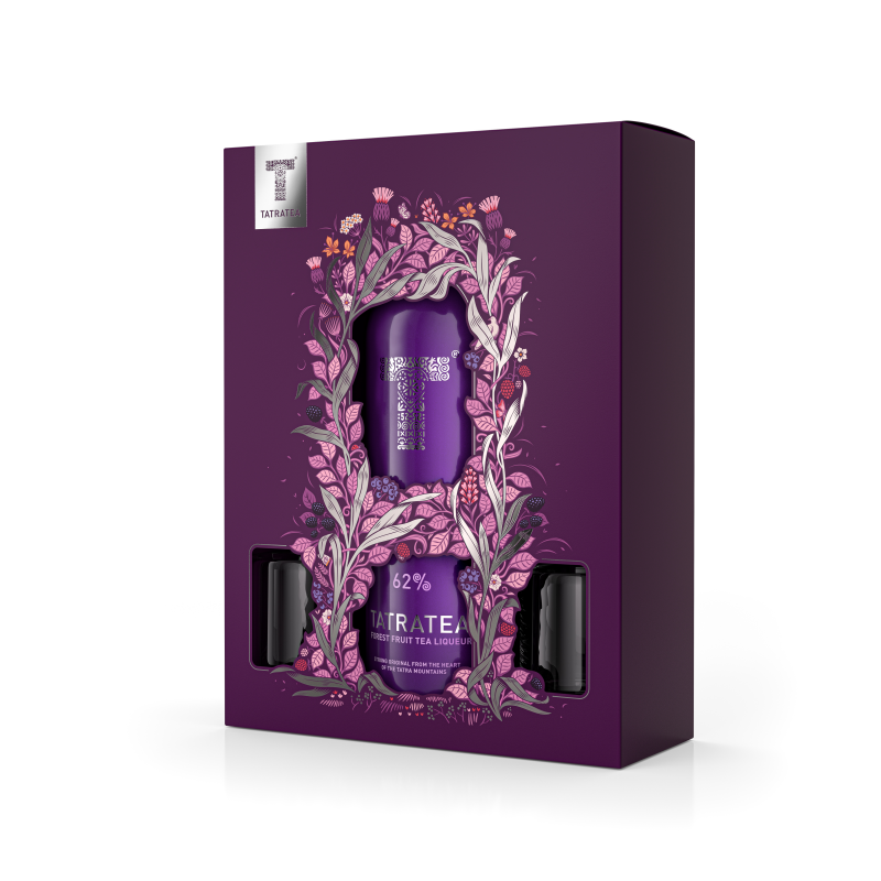 detail TATRATEA 62% Liqueur 700ml + 2x sklo