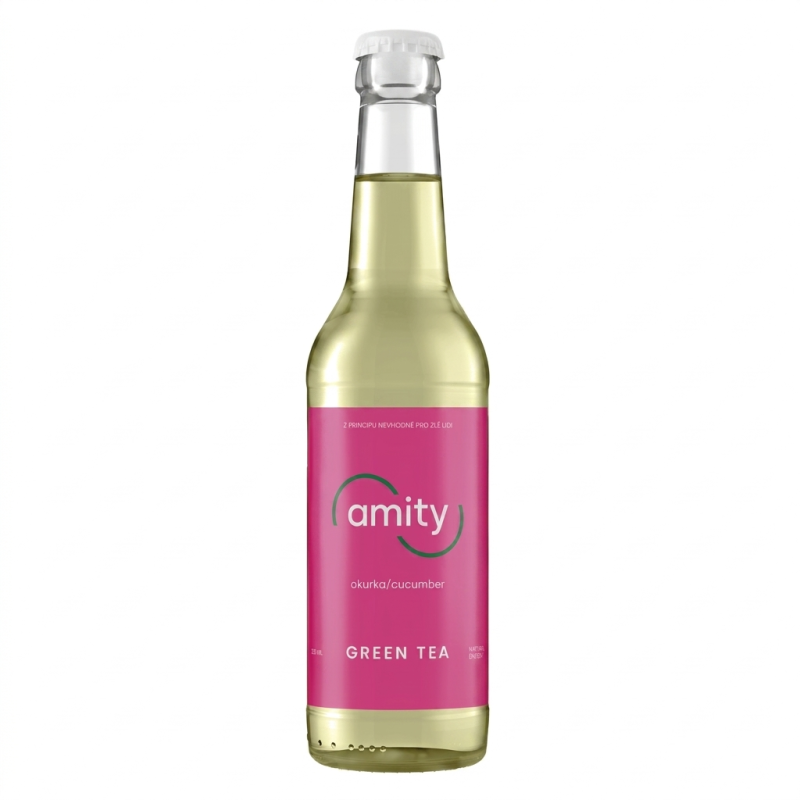 detail Amity Zelený čaj OKURKA 0,33l sklo