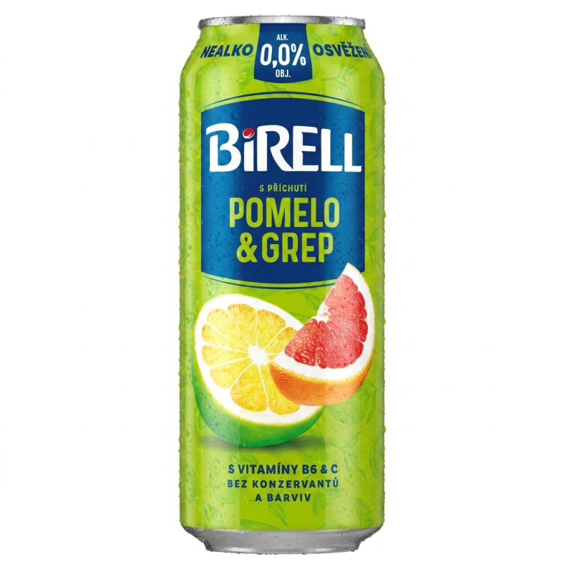 detail Pivo Birell pomelo & grep 0,5l plech x 6 ks