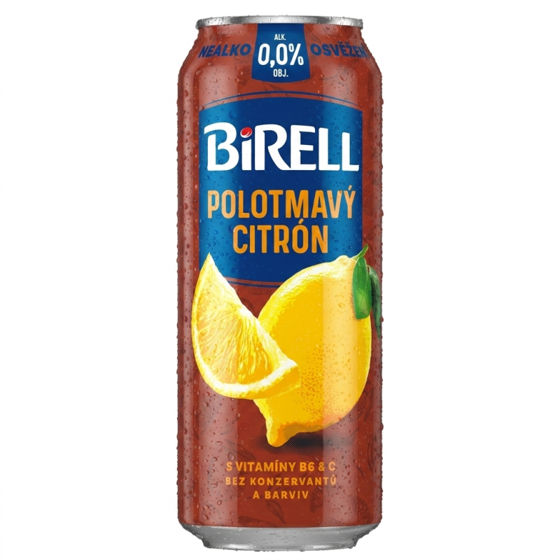 detail Pivo Birell polotmavý citron 0,5l plech x 6 ks