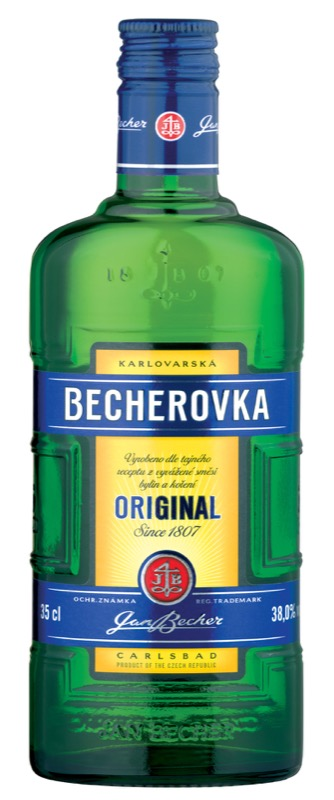 detail Becherovka 38% 0,35l