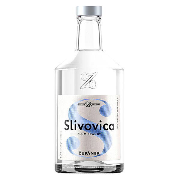 detail Slivovice 50% 0,5l bílá Žufánek