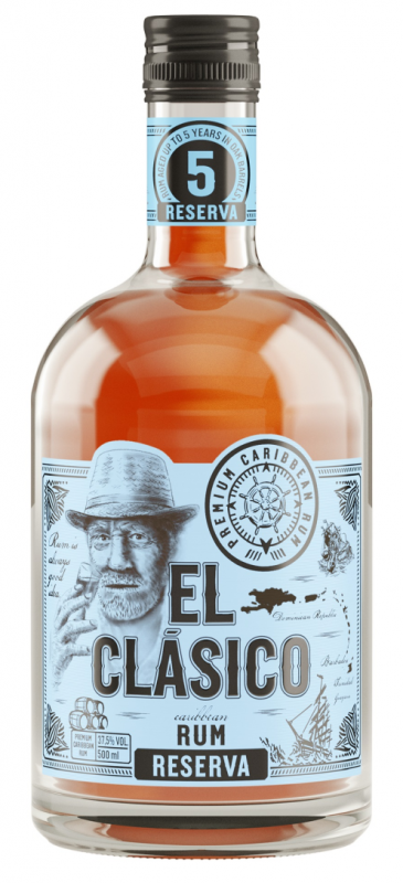 detail Rum El Clasico Reserva 37,5% 0,5l /Dominikánská rep./