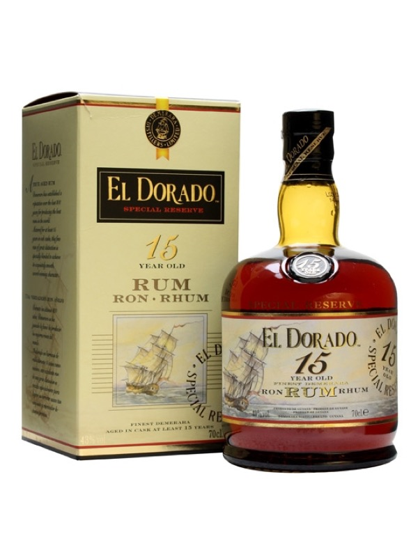 detail Rum El Dorado 15yo 43% 0,7l karton /Guyana/