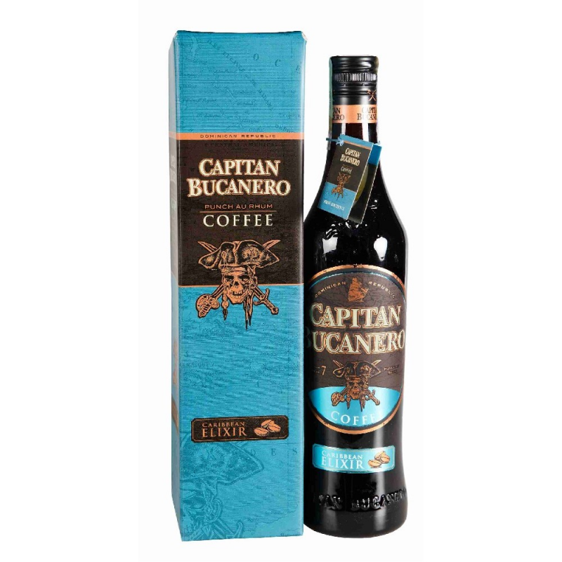 detail Rum Bucanero Coffee Elixír 34% 0,7l Dárková krabička