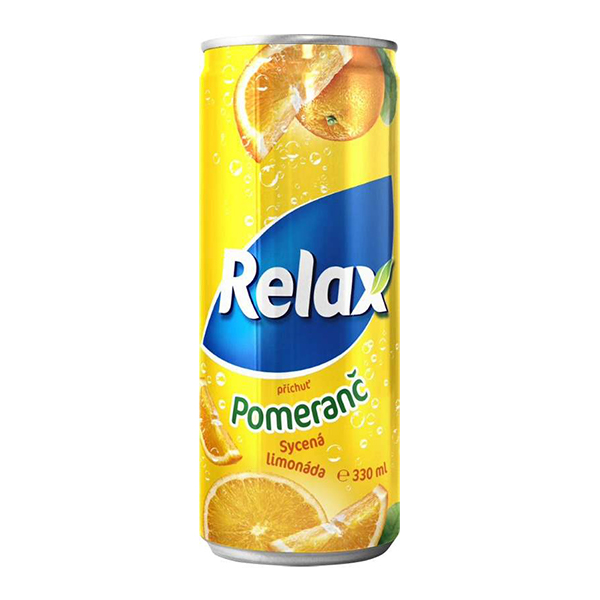 detail Relax limonáda pomeranč 0,33l plech x 12 ks