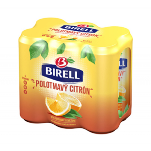 Pivo Birell polotmavý citron 0,5l plech x 6 ks
