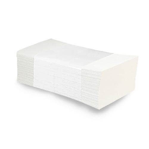 detail ZZ ručníky skládané bílé 1 karton /20 ks/